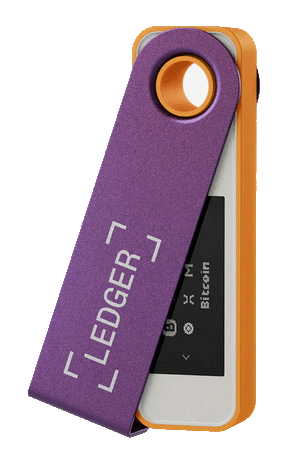 Ledger Nano S Plus in Purple Orange Color - Retro Gaming